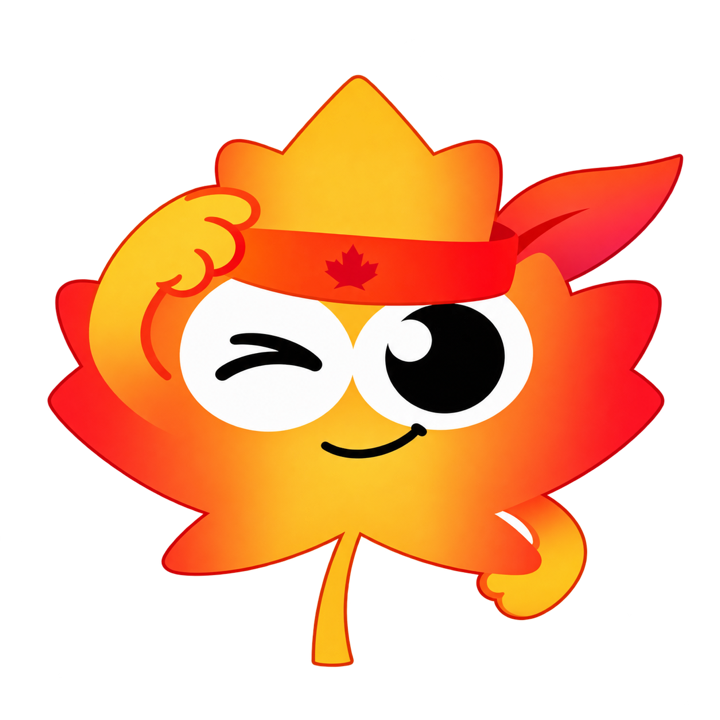 准备快速答疑的小枫叶思培卡通形象